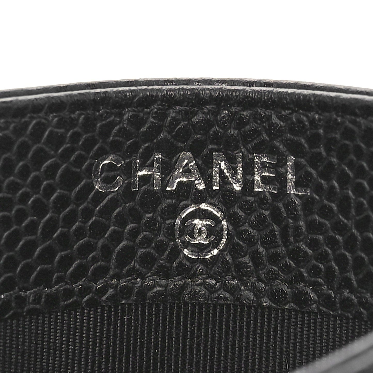 Amelia Caviar Quilted Card Holder Black