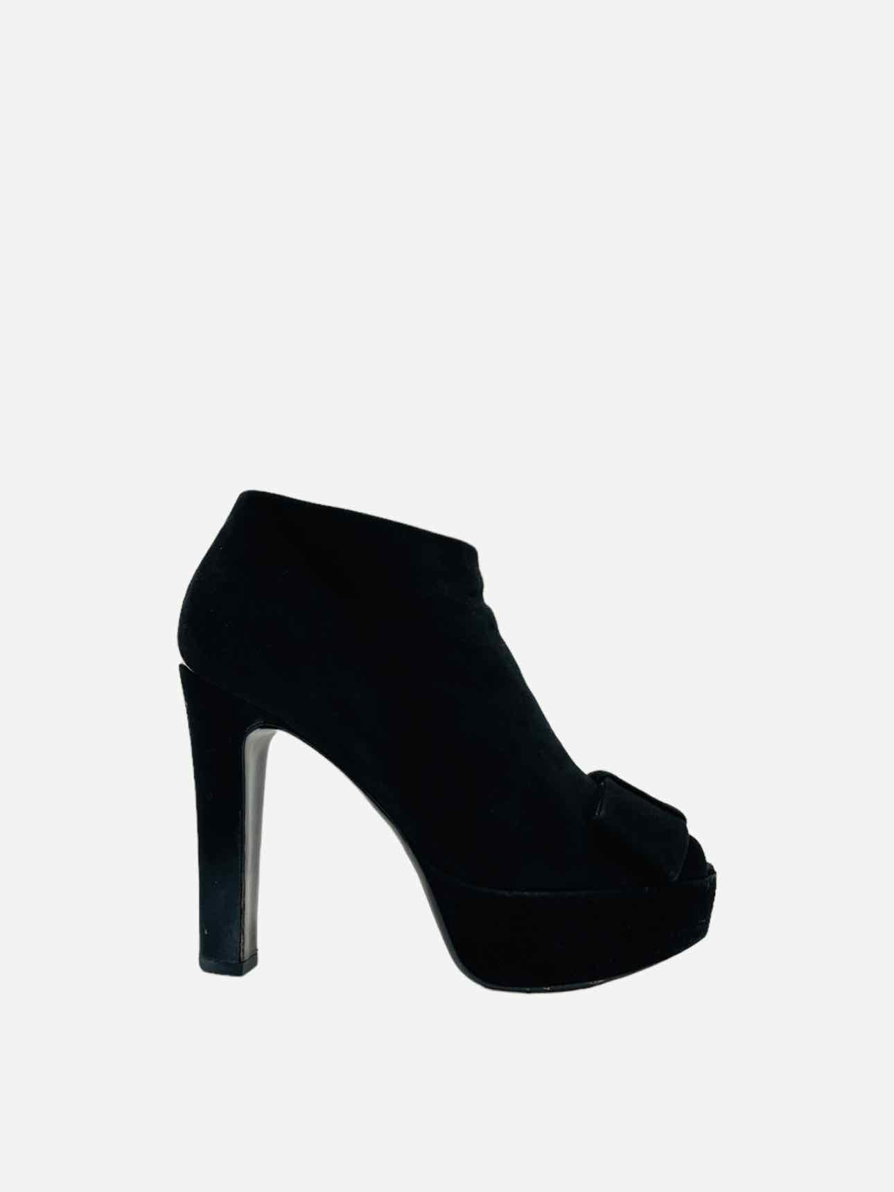 LOUIS VUITTON Peep Toe Black Size EU 38 Booties