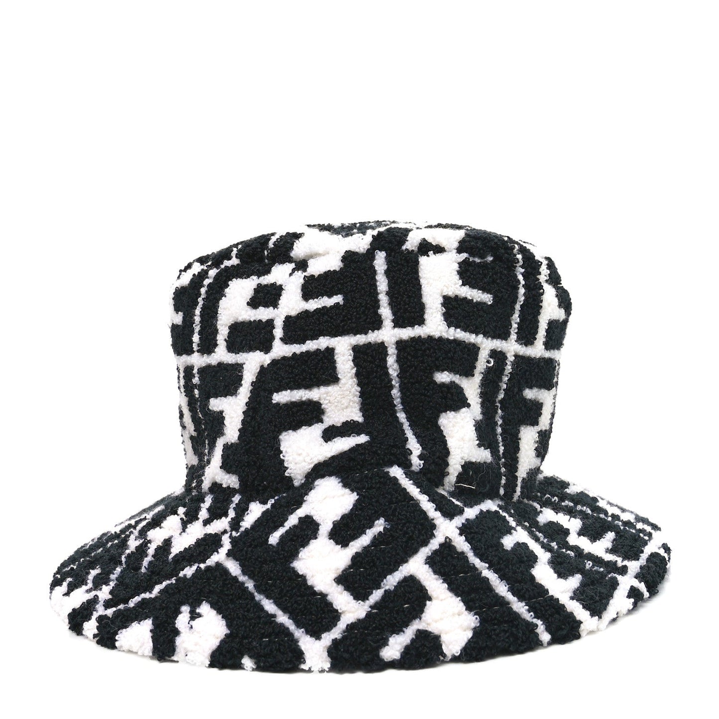 Amelia Terrycloth FF Bucket Hat S White Black