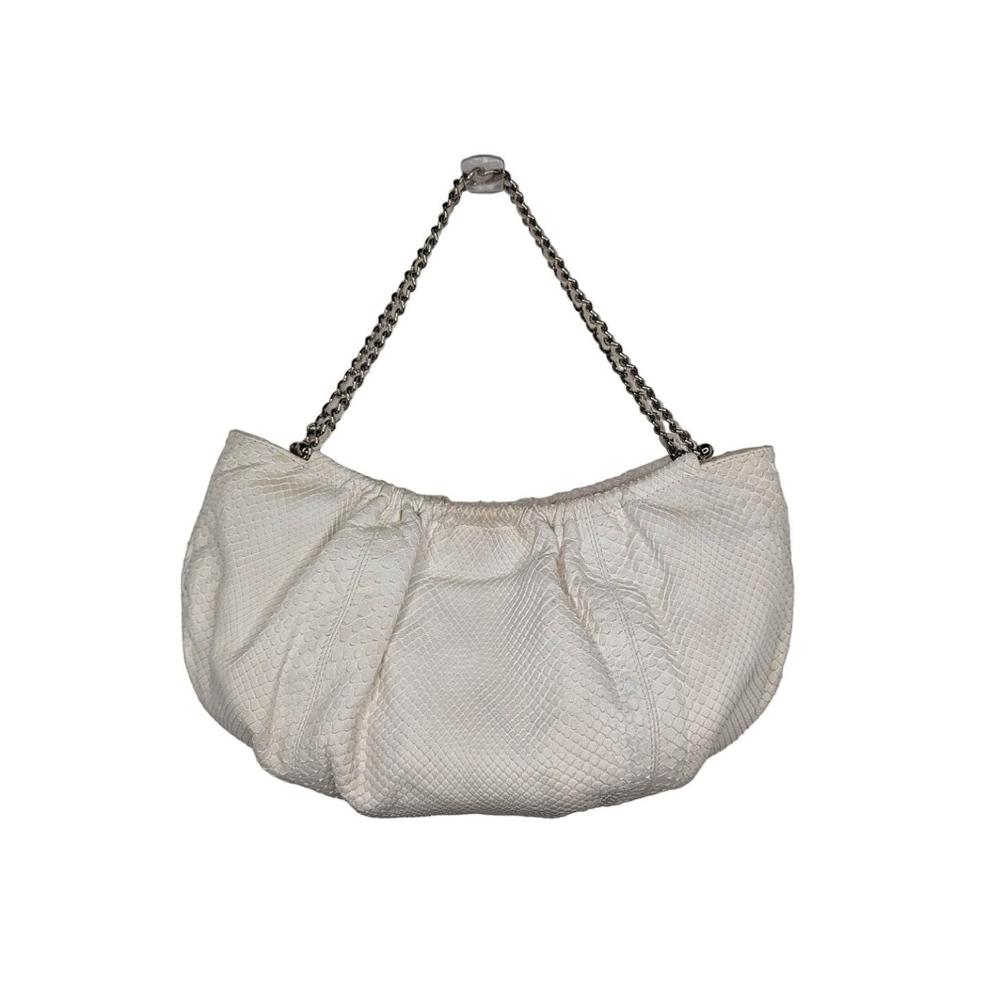 Chanel   White Python CC Chain Hobo Bag