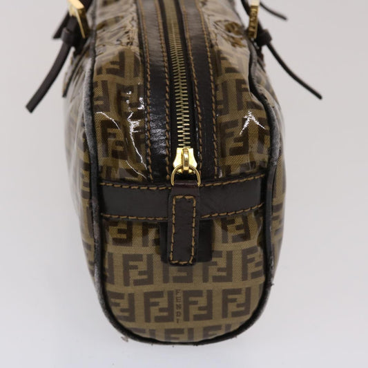 FENDI Zucchino Canvas Hand Bag Coated Canvas Brown  49107