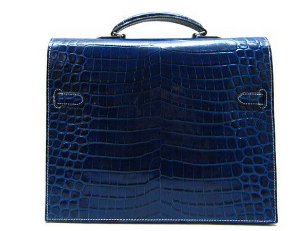 Luxury Hermes Briefcases H1053 Unisex Briefcase Blue Handbag