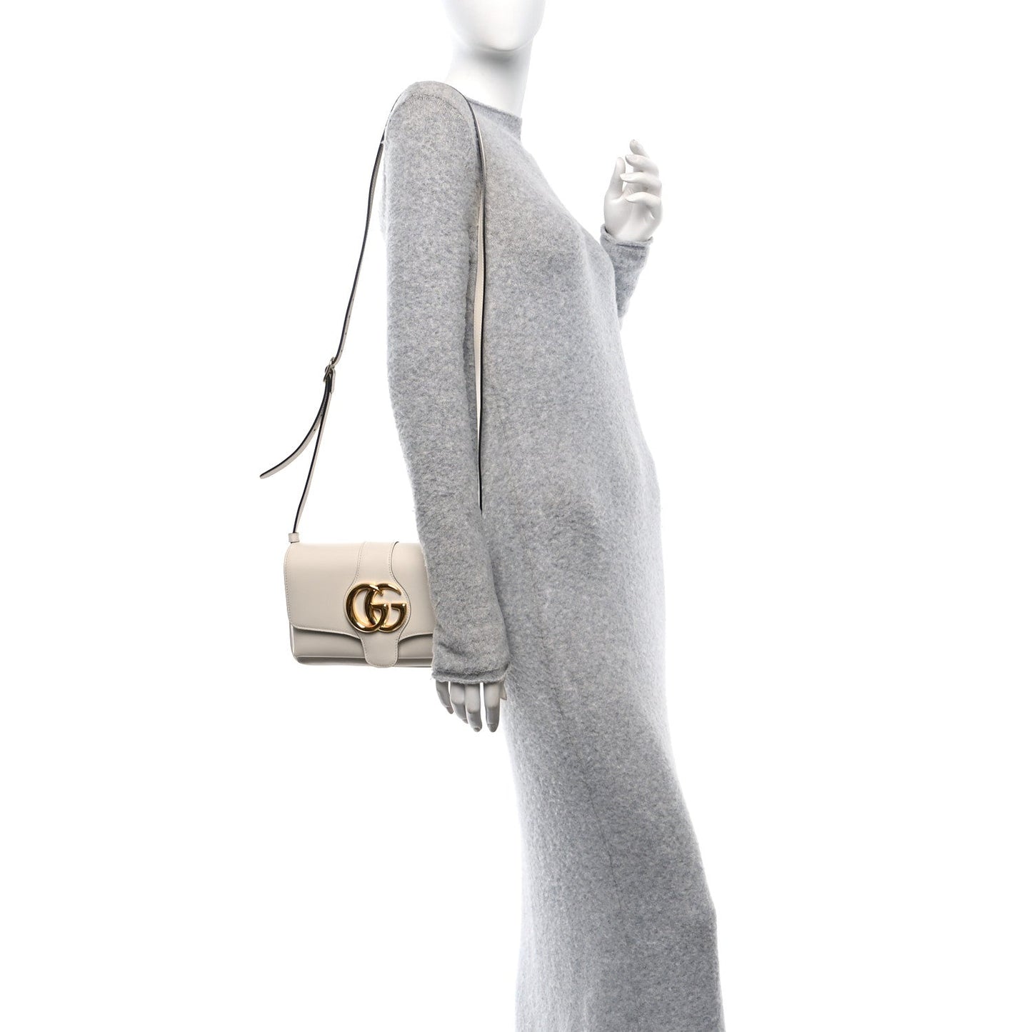 Amelia Calfskin Small Arli Flap Shoulder Bag Mystic White