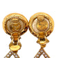 CHANEL    1970s Faux Pearl Medallion CC '' Clip-On Earrings