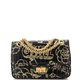 CHANEL Reissue 2.55 Flap Bag Graffiti Crocodile Embossed Calfskin Mini