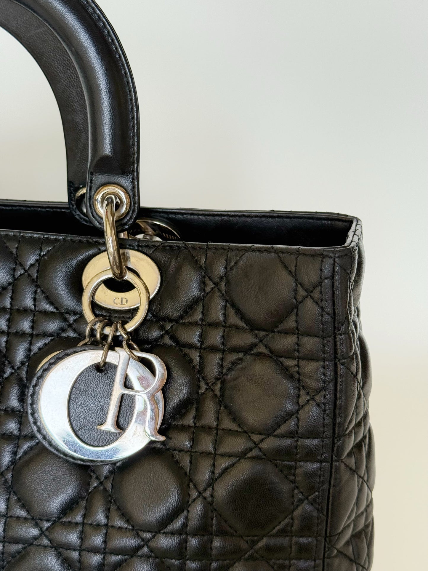 Christian Dior Lambskin Cannage Lady Dior Large