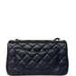 Chanel 2023 Black Lambskin Quilted Rectangular CC Pearl Crush Mini Flap Bag