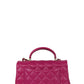 Chanel NWT '24 Fuchsia Lambskin Quilted Mini Top Handle Rectangular Flap
