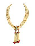 Chanel   1983 Faux Pearl Necklace w. Double Tassel