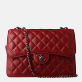 Chanel Classic Flap Jumbo Large Red Calfskin Leather, 2013-2014