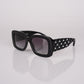 Chanel Sunglasses Black Polarized Gold Metal CC Logos with Gray Lenses