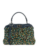 Fendi Navy Leather Mini Peekaboo Crossbody w/ Multicolor Jewels