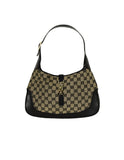 Gucci Black Monogram Canvas/Leather Jackie-O Shoulder Bag