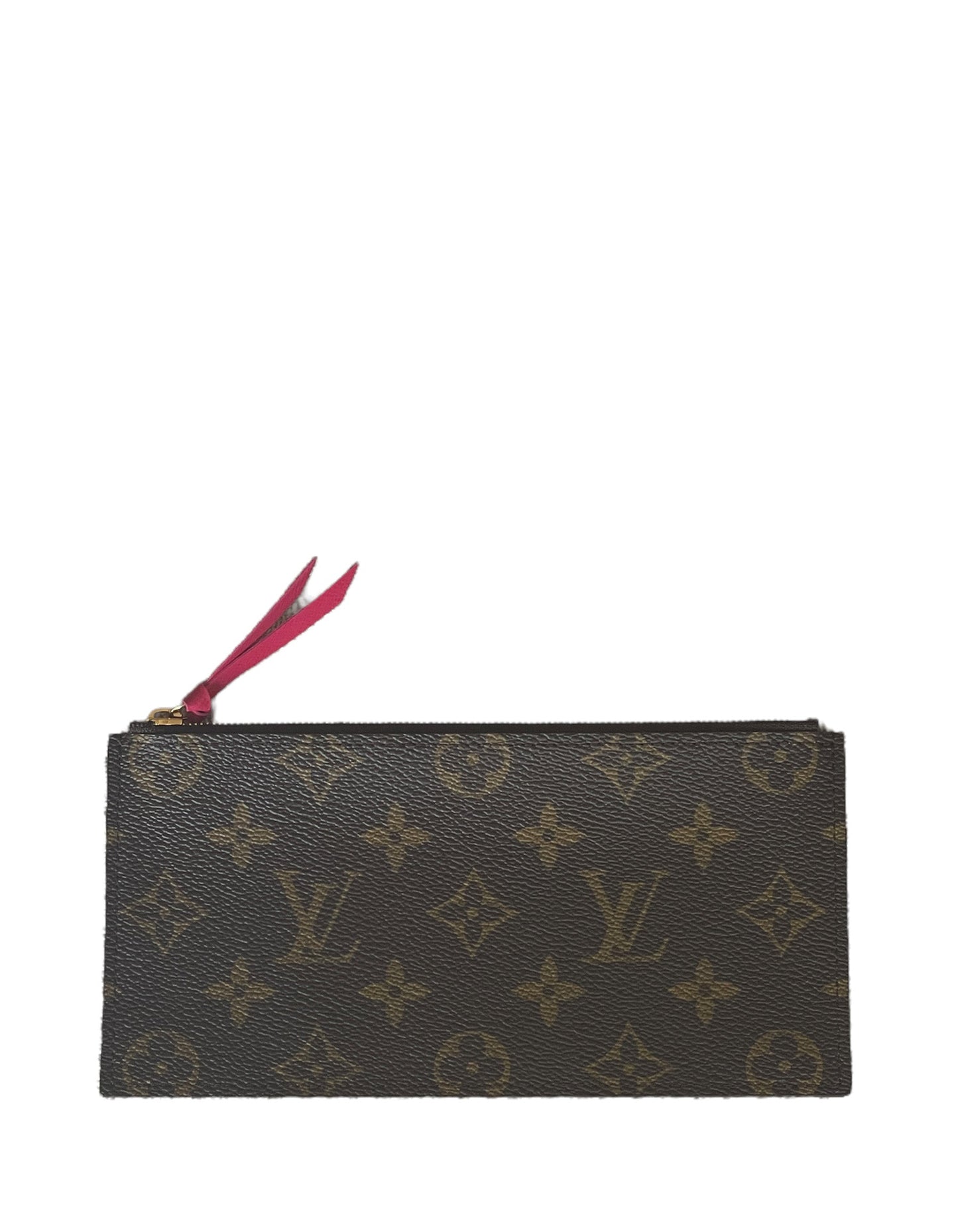 Louis Vuitton Monogram/ Fuchsia Felicie Chain Wallet Zippered Insert