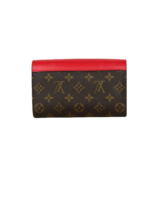 Louis Vuitton Red Monogram Leather Tribal Mask Wallet