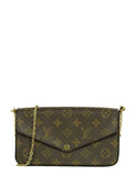 Louis Vuitton Monogram/ Fuchsia Felicie Chain Wallet Crossbody