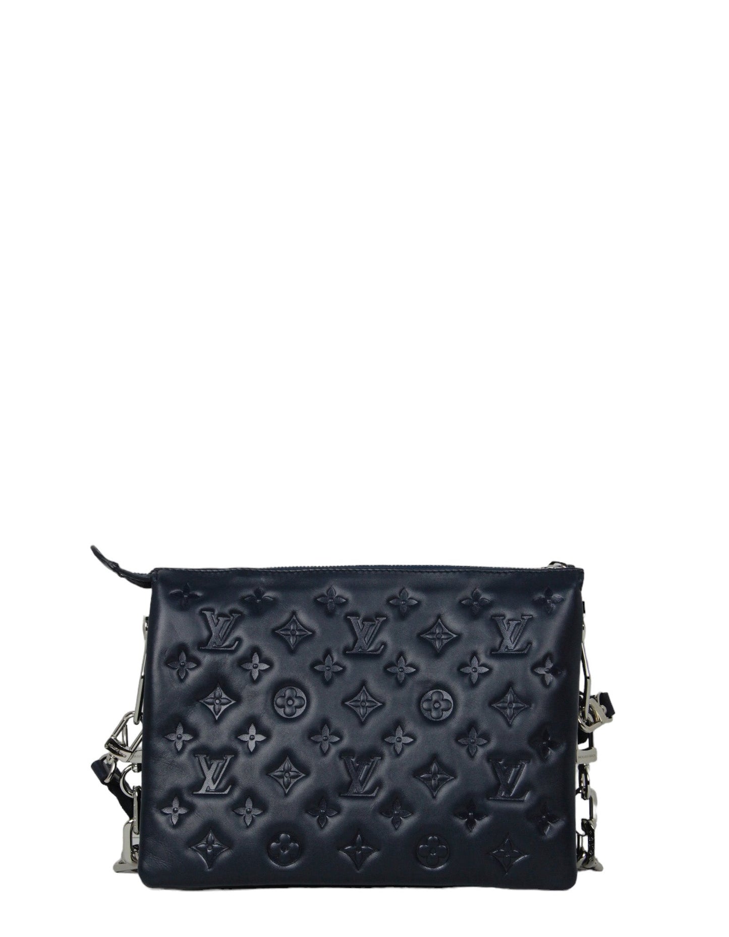 Louis Vuitton Navy Lambskin Monogram Coussin PM
