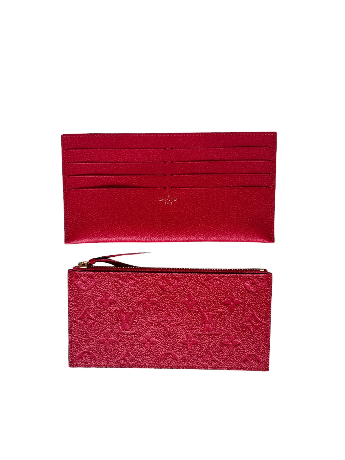 Louis Vuitton Scarlet Red Emperiente Leather Felicie Chain Wallet Crossbody Bag