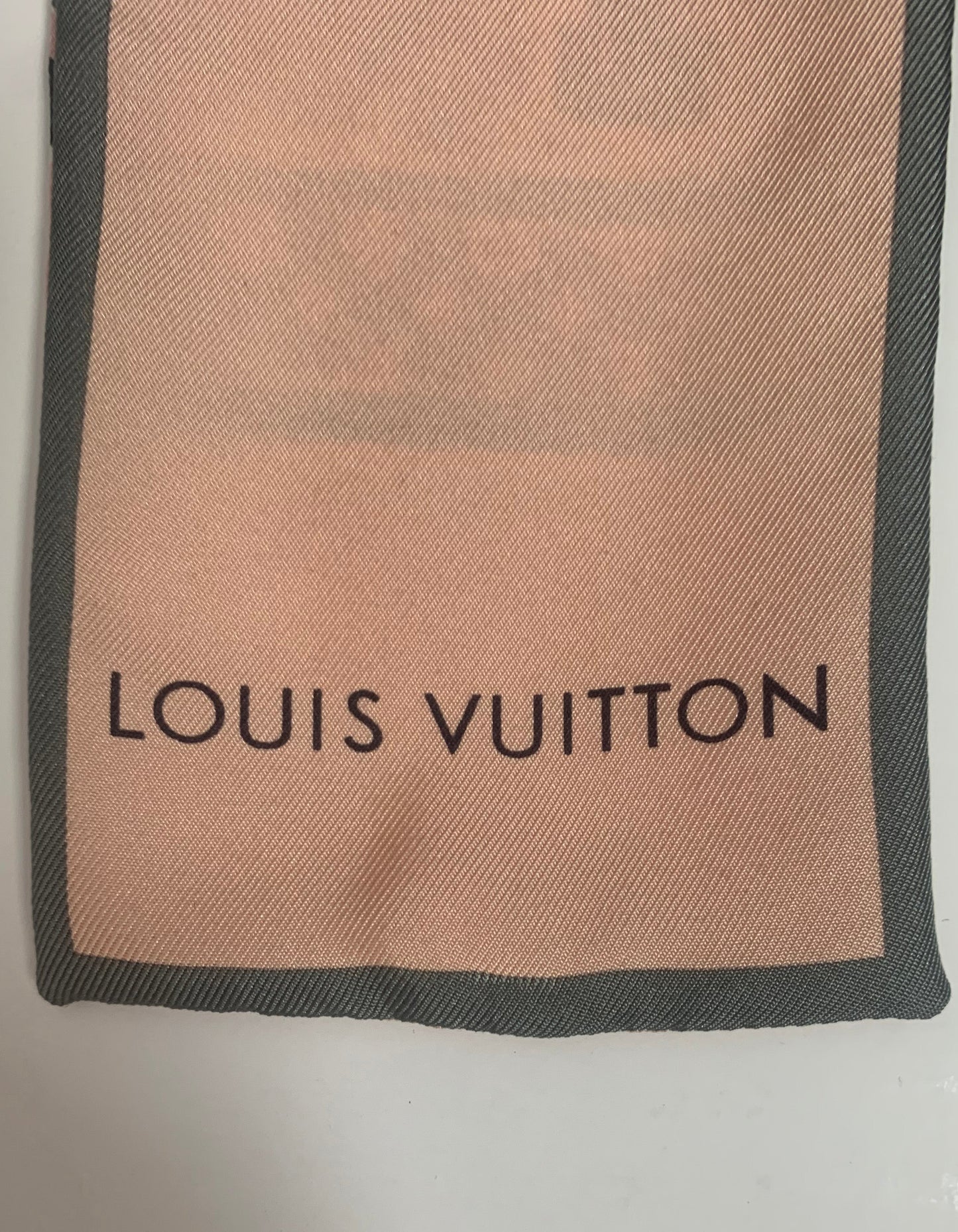 Louis Vuitton Rose Poudre Monogram Trunks Bandeau Silk Neck Scarf