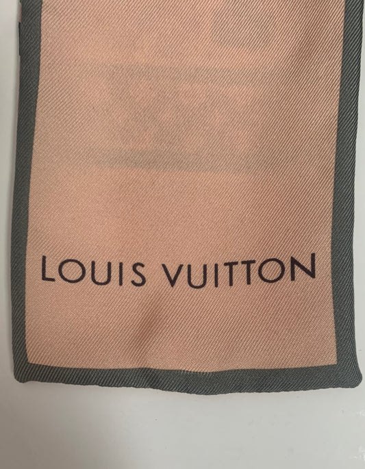 Louis Vuitton Rose Poudre Monogram Trunks Bandeau Silk Neck Scarf