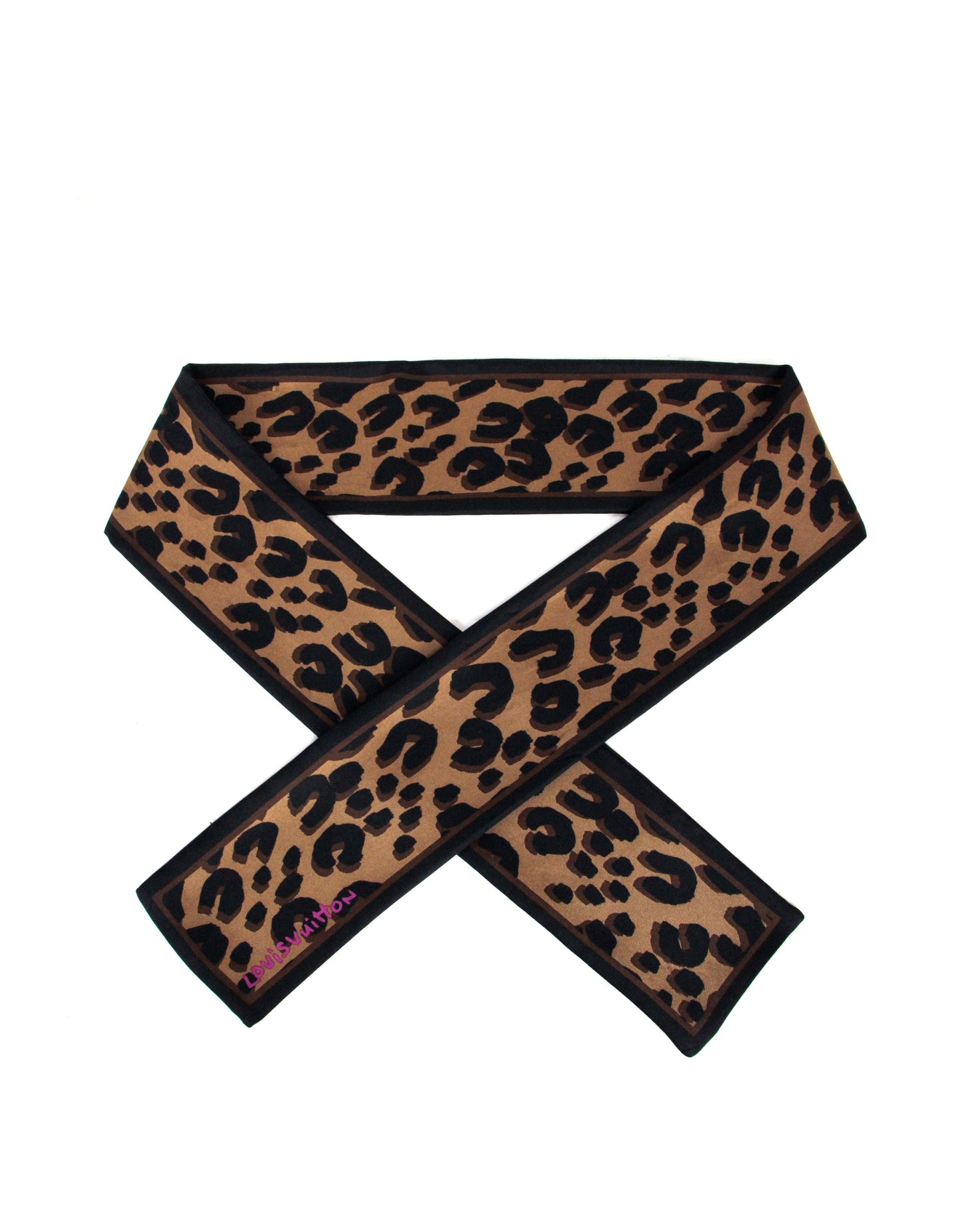 Louis Vuitton Silk Leopard Print Bandeau
