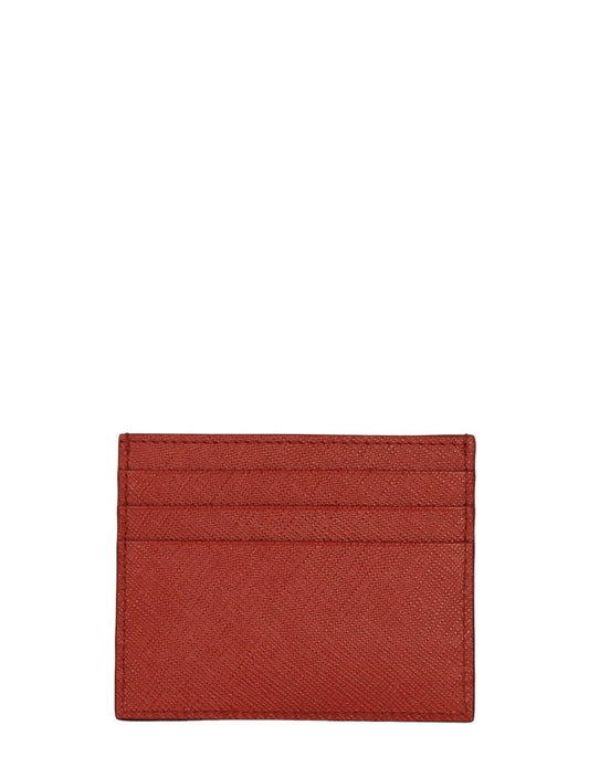 Prada Fiery Red Saffiano Leather Card Holder