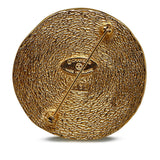 CHANEL 31 Rue Cambon Hammered Medallion Brooch Costume Brooch