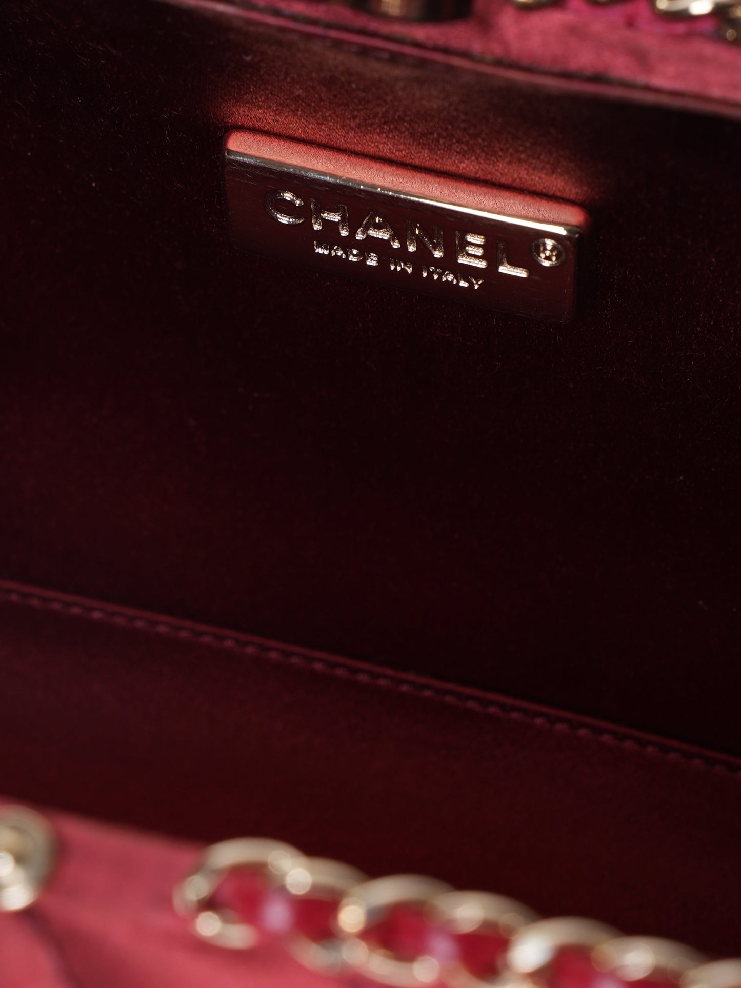 Chanel Red Quilted Clutch