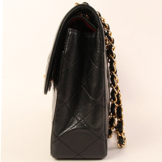 CHANEL Around 1992 Made Paris Limited Design Flap Chain Bag Black