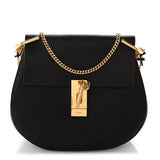 Amelia Grained Lambskin Drew Shoulder Bag Black