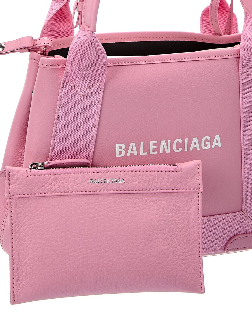 Blnciaga Navy Cabas XS Canvas & Leather Tote