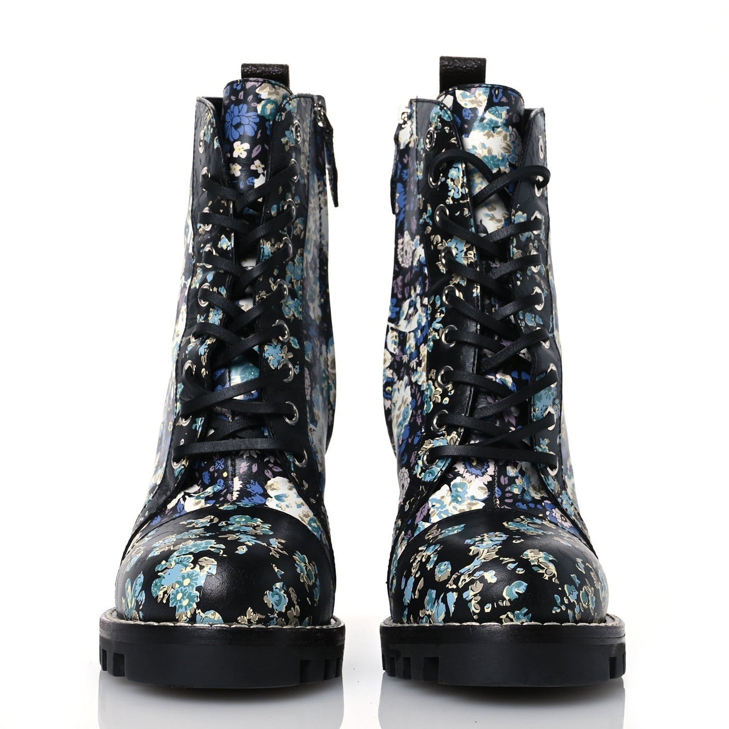 Louis Vuitton Calfskin Floral Star Trail Ankle Boots Black