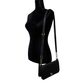 CHANEL - Black Quilted Diamond Flap - CC Calfskin 3 Ring Crossbody
