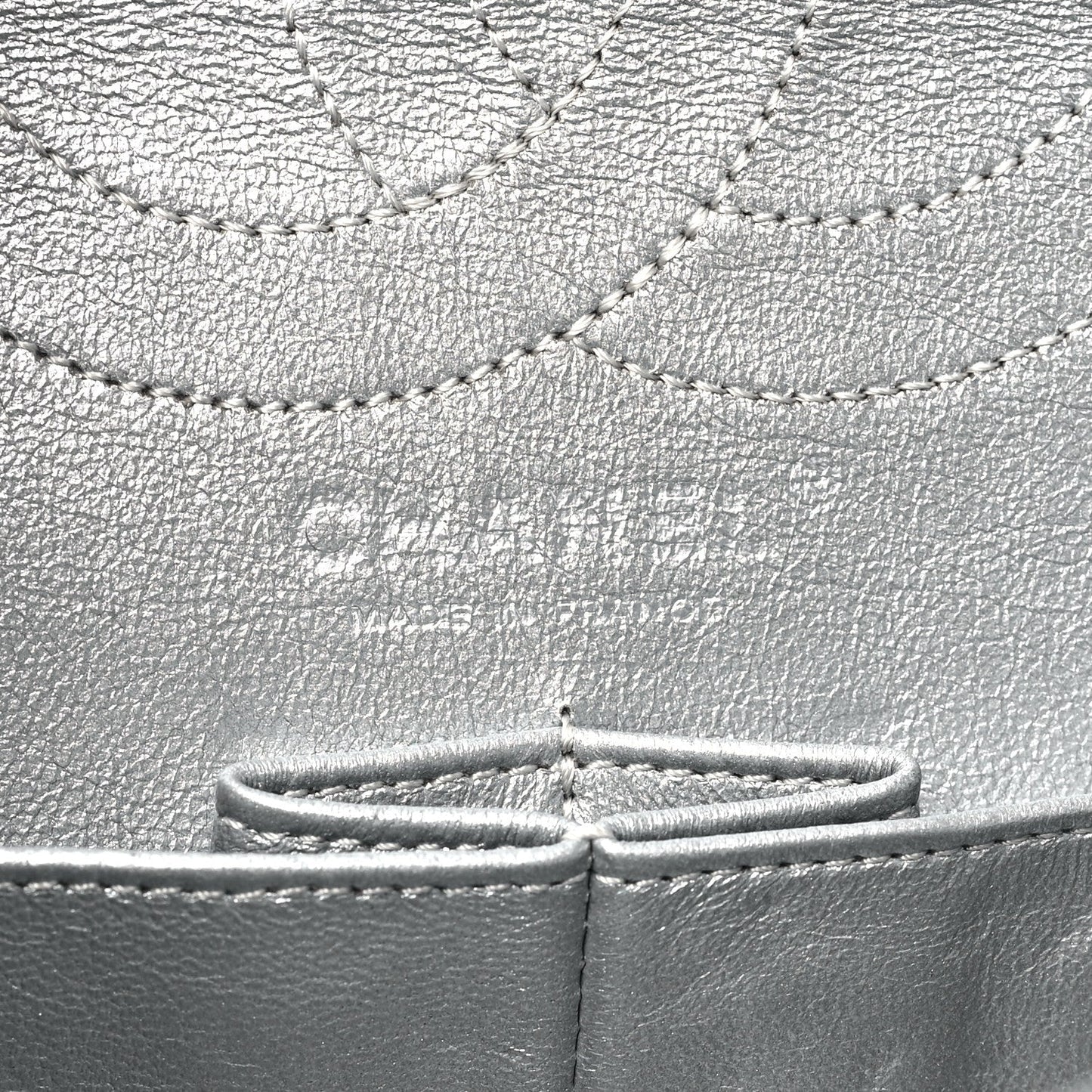 Amelia Striped Calfskin 2.55 Reissue 226 Flap Silver