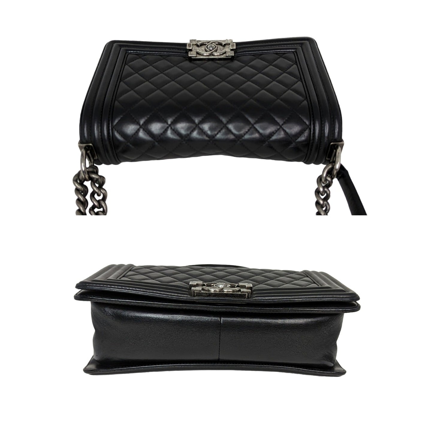 Chanel Black Quilted Calfskin Medium Boy Bag