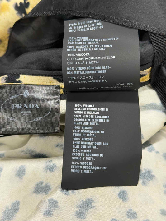 PRADA Sable Raso Beige & Black Size US 8 Long Dress