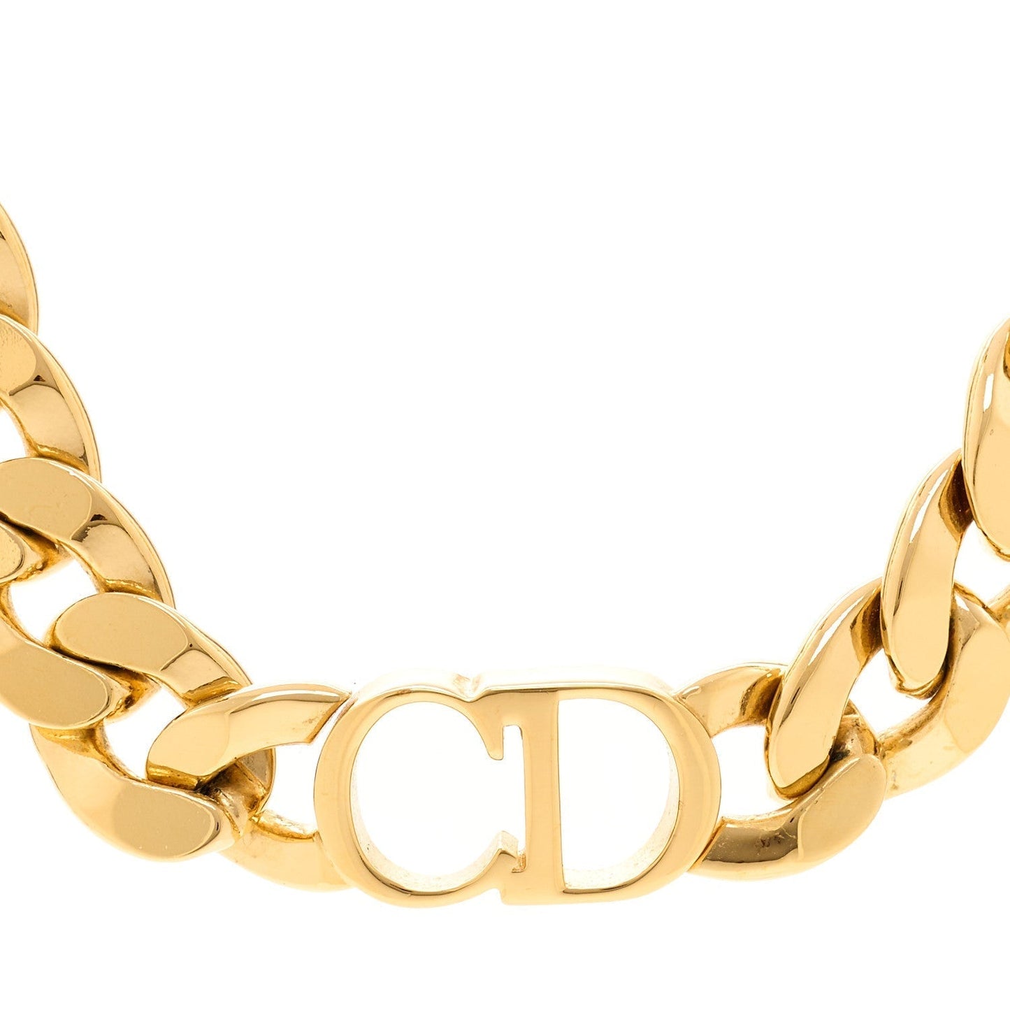Christian Dior Metal Danse    Etoile Chain Choker Necklace Gold