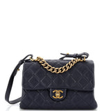 CHANEL Trapezio Flap Bag Quilted Sheepskin Small
