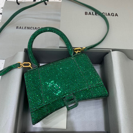 BLN-Ciaga Hourglass Small Handbag In Green, For Women,  Bags 9in/23cm