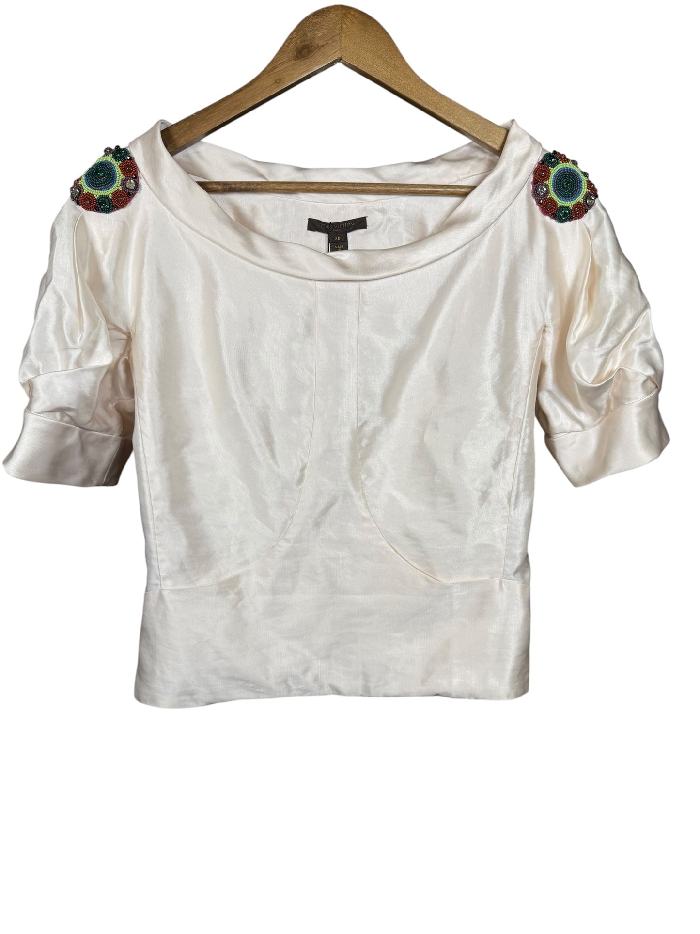 Louis Vuitton Beaded Short Sleeve Top