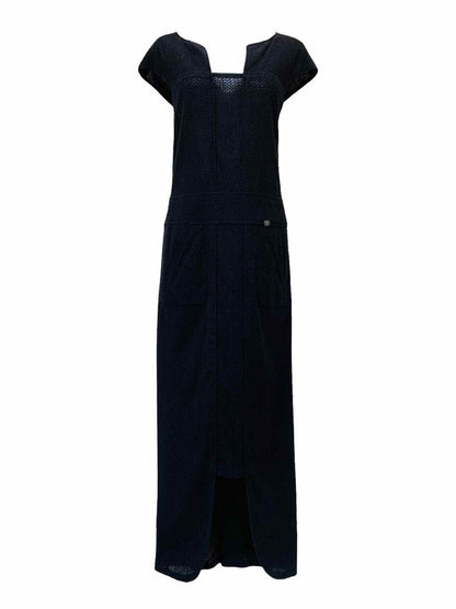 CHANEL Black Textured Size US 4 Midi Dress