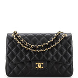 CHANEL Classic Double Flap Bag Quilted Lambskin Jumbo