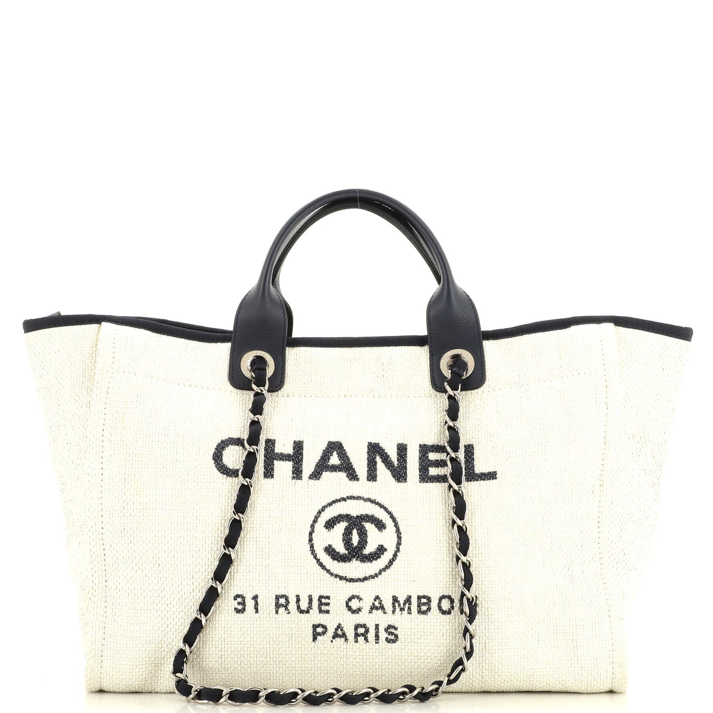CHANEL Deauville Tote Raffia Medium
