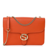Amelia Dollar Calfskin InterLocking G Shoulder Bag Sun Orange