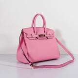 Luxury Hermes 30cm Birkin Bag Epsom Leather with Strap Pink Gold