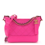 Amelia Goatskin Quilted Small Gabrielle Hobo Pink