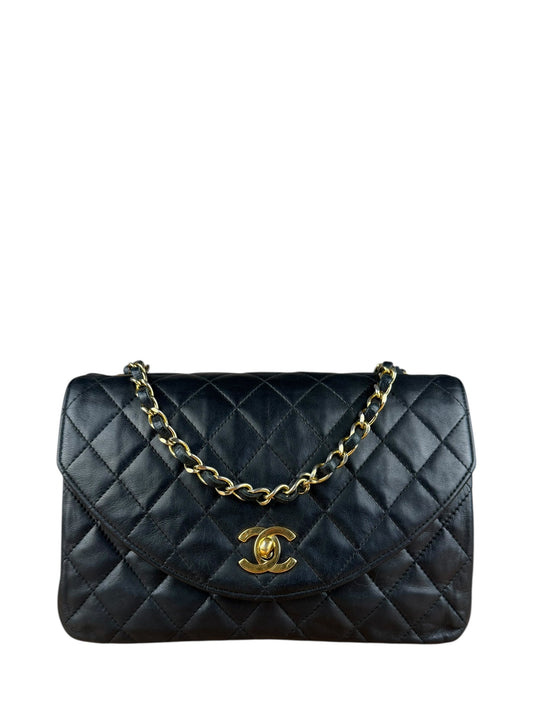 Chanel Black Quilted Half Moon Flap Bag 1990