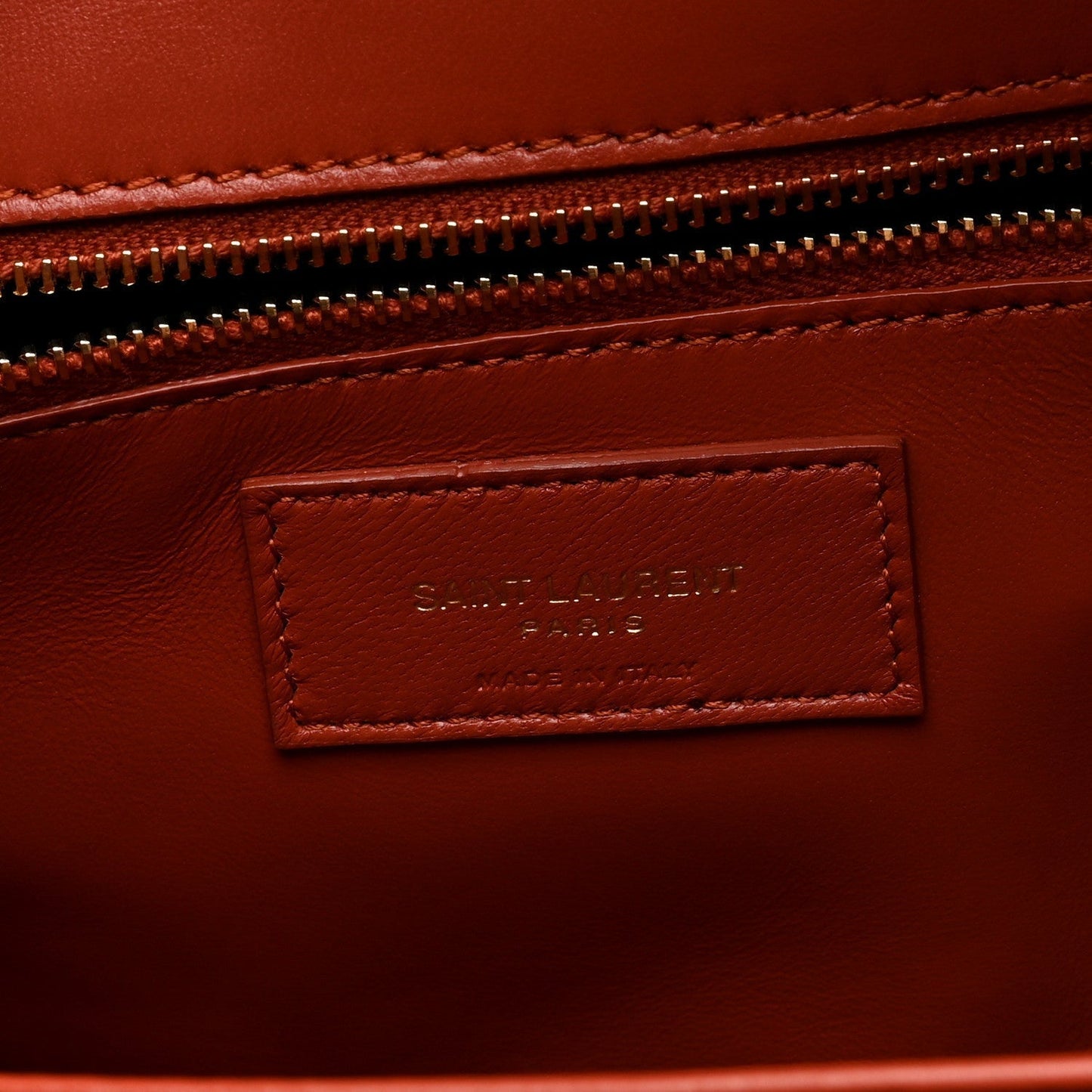 Saint Laurent Smooth Calfskin Le Maillon Satchel Orange