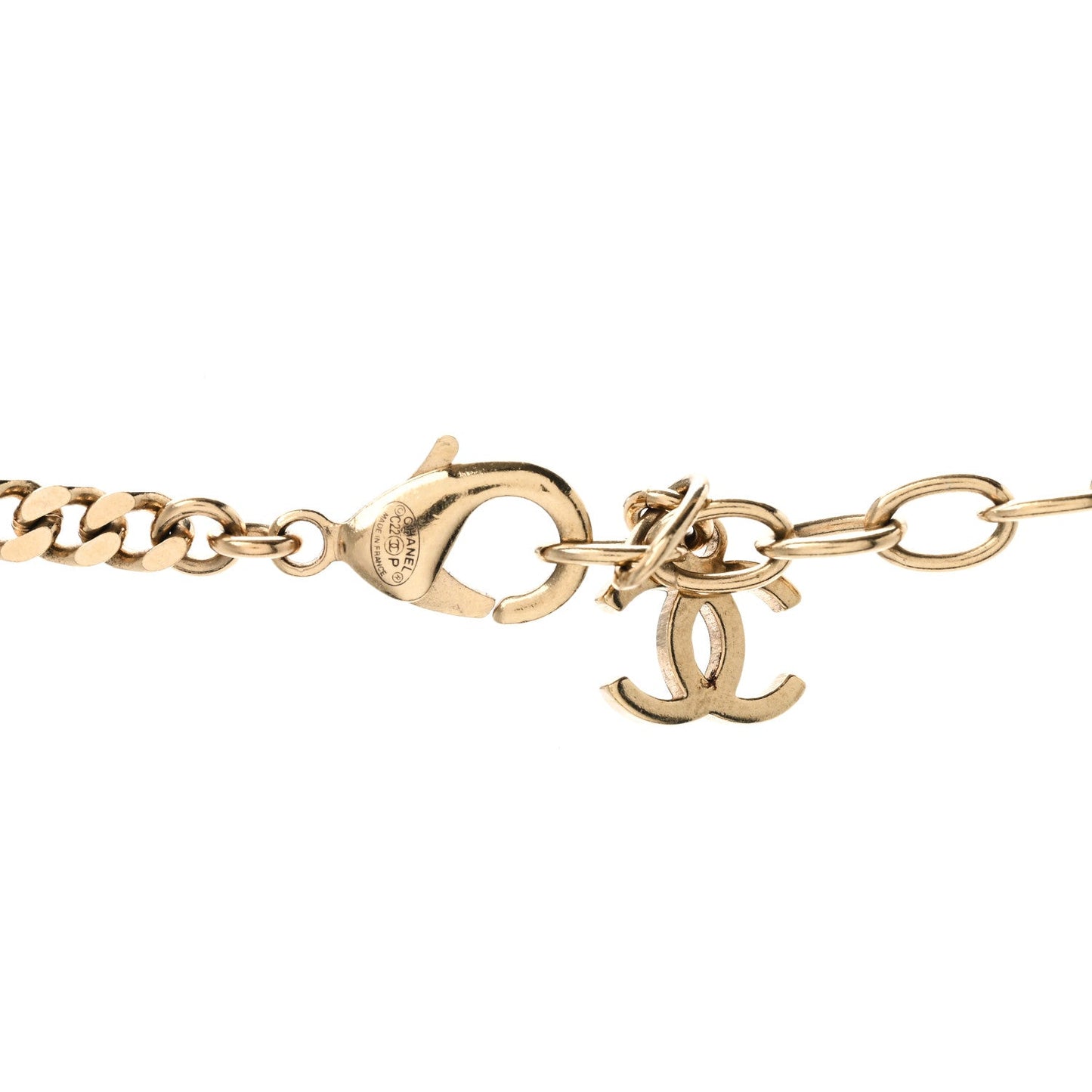 Amelia Metal Crystal CC Boy Pendant Long Necklace Gold