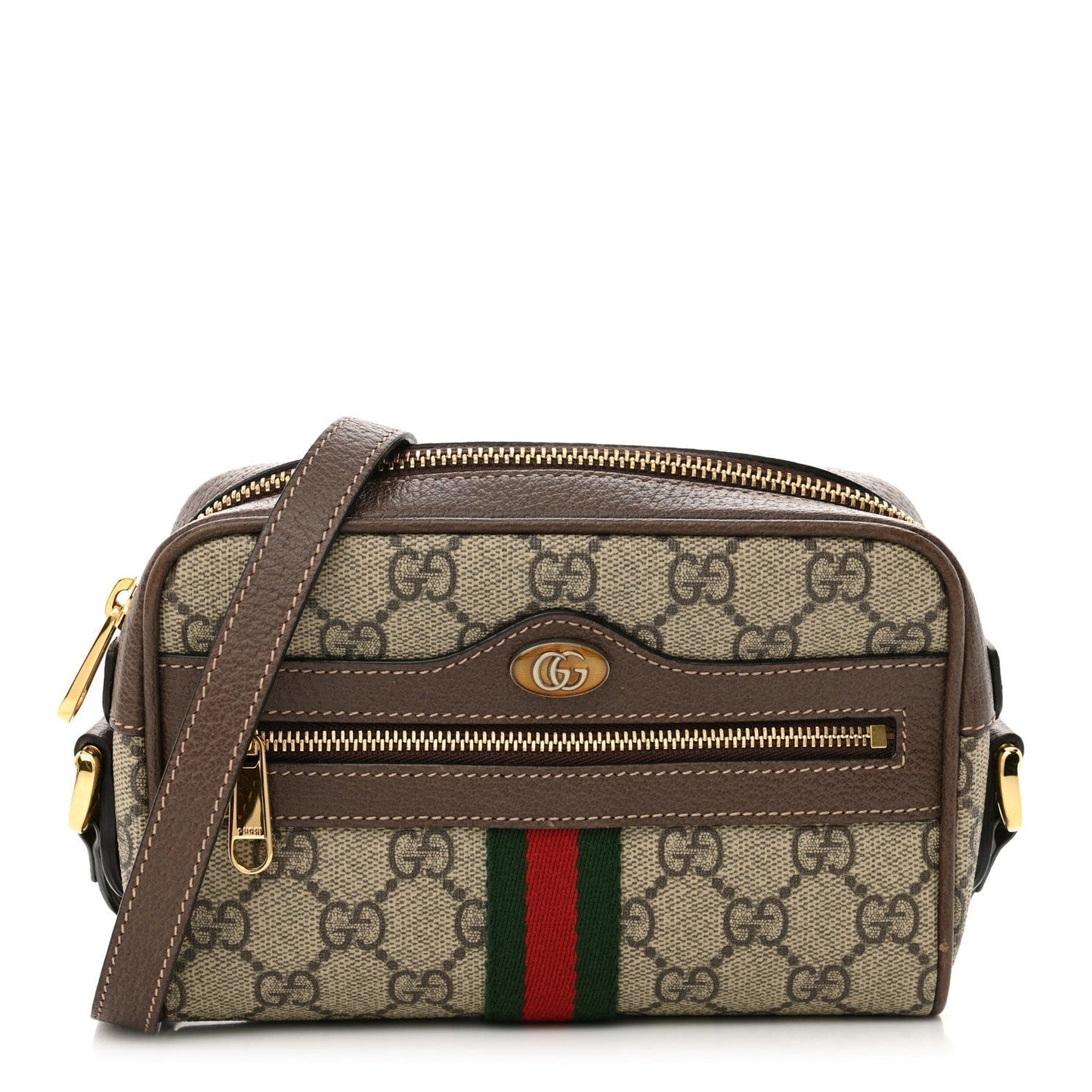 Amelia GG Supreme Monogram Web Mini Ophidia Shoulder Bag Brown